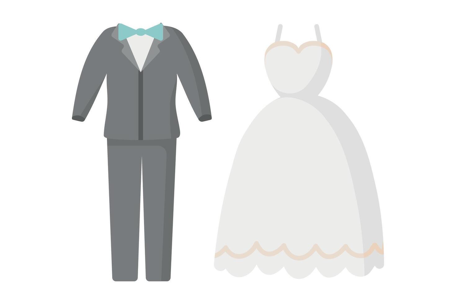 Newlyweds costumes in cute style vector