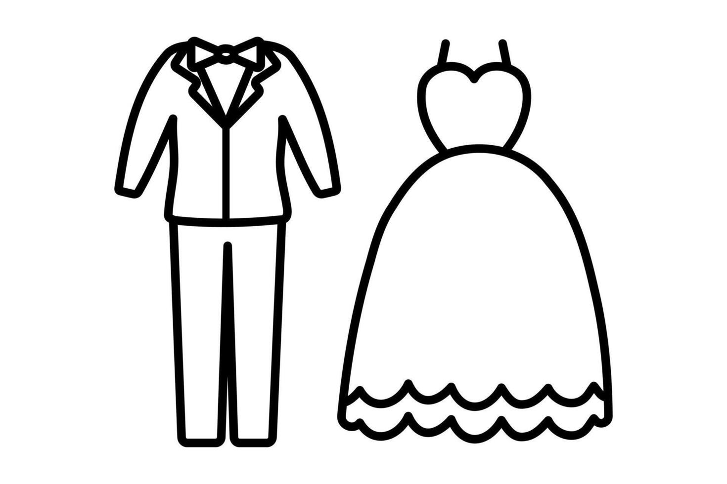 Newlyweds costumes in cute style vector