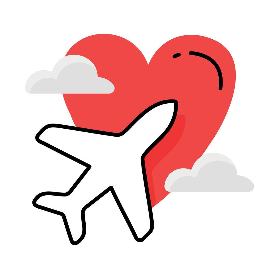 Honeymoon trip in cute style vector
