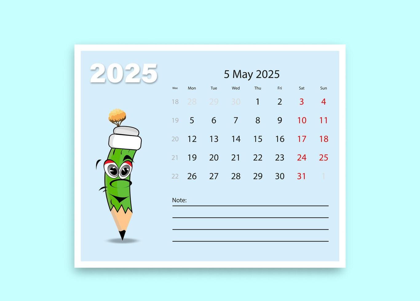 A school calendar with funny cartoon characters from stationery. lesson schedule template. vector