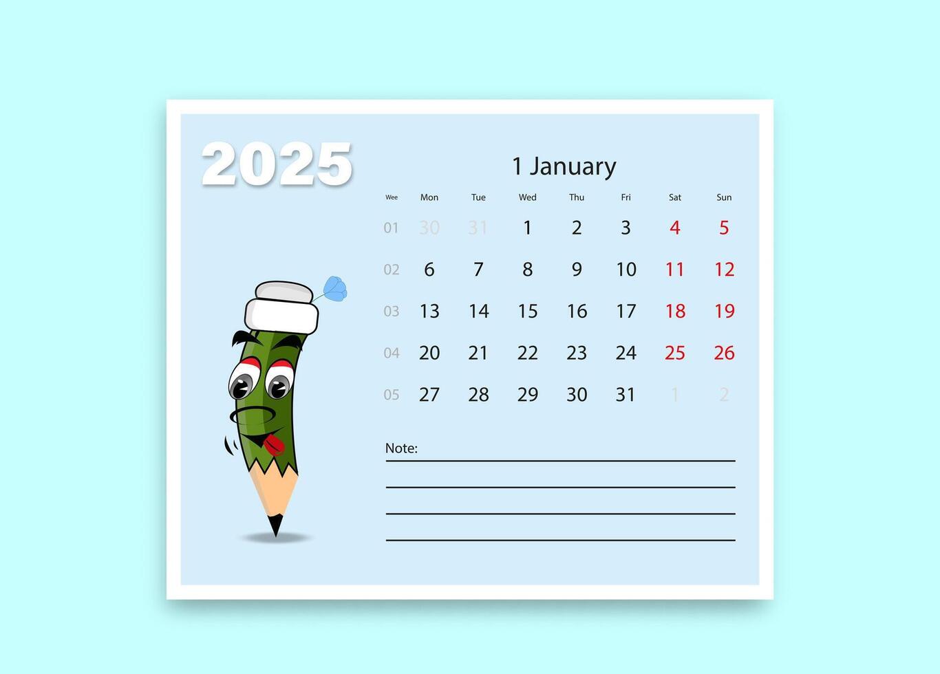 A school calendar with funny cartoon characters from stationery. lesson schedule template. vector