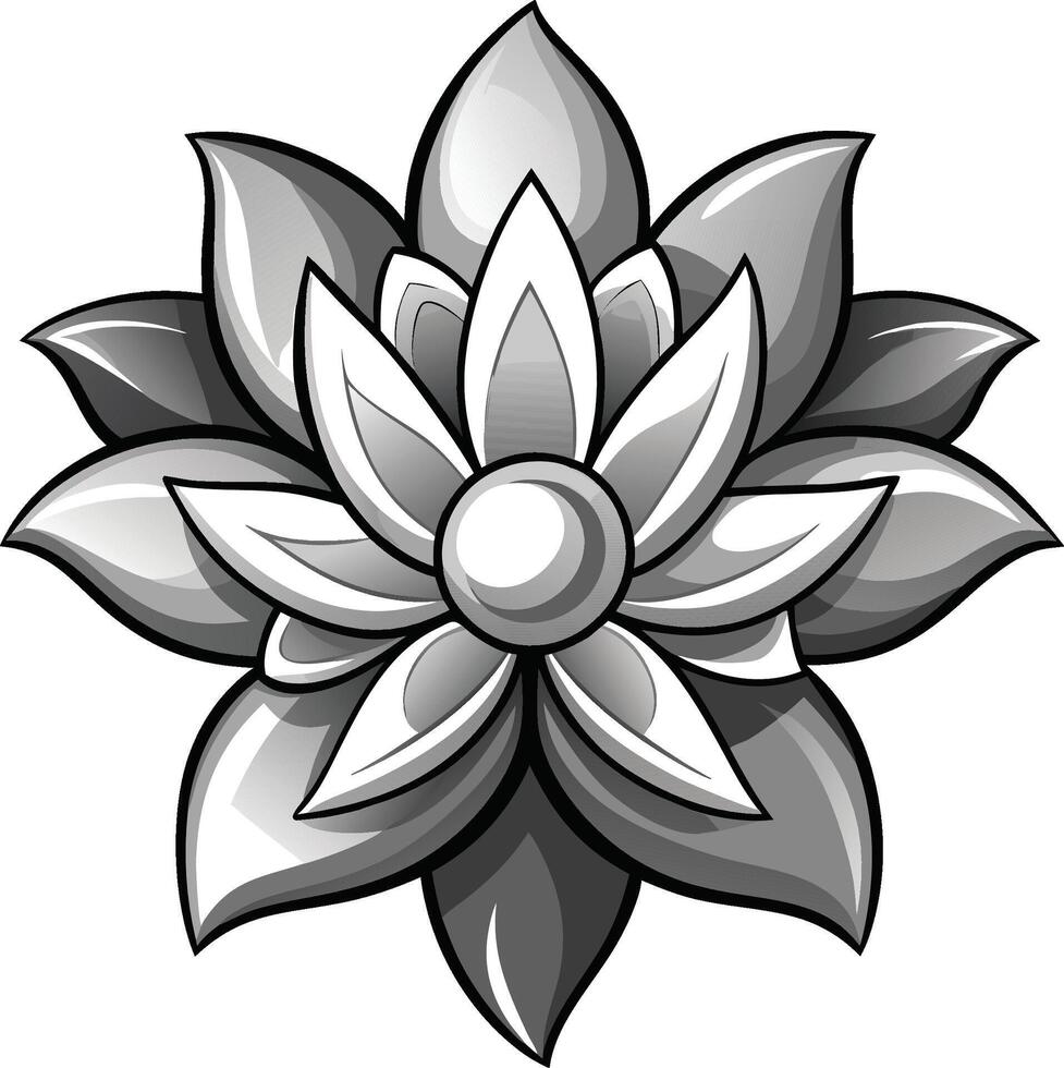 silver flower design vector