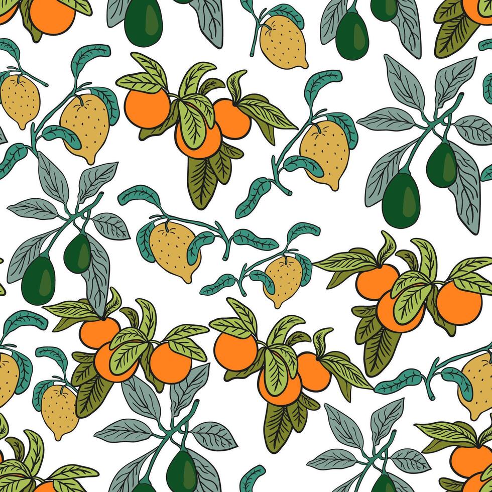 plants seamless pattern vector