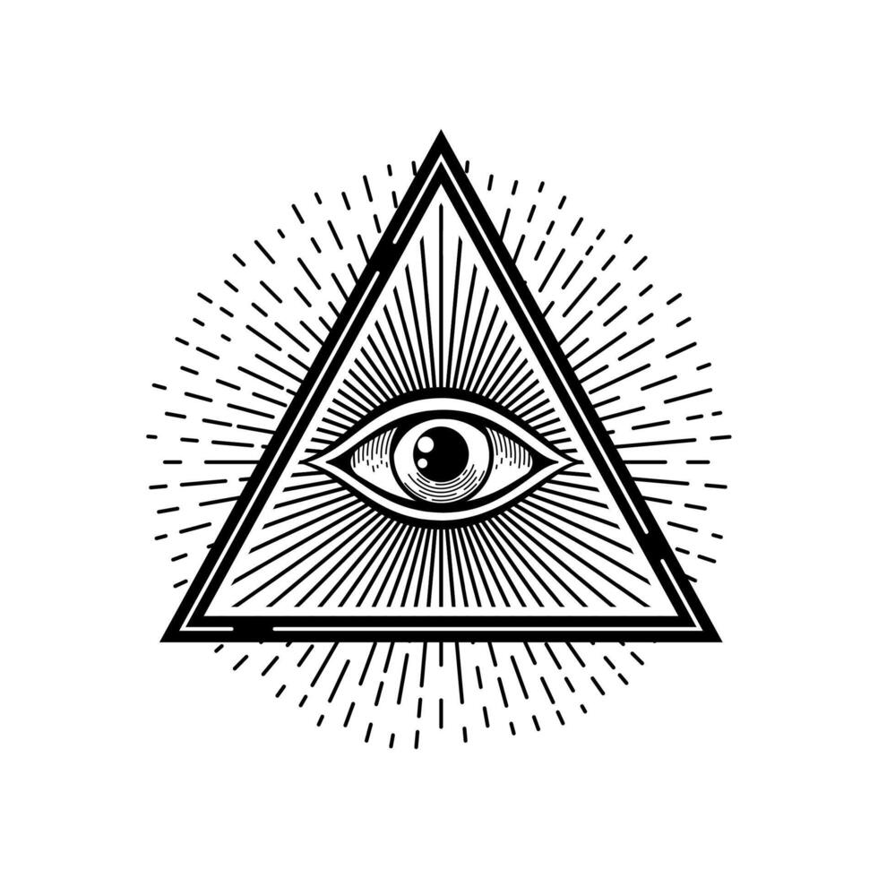 Magic eye in triangle shape evil protection amulet vector