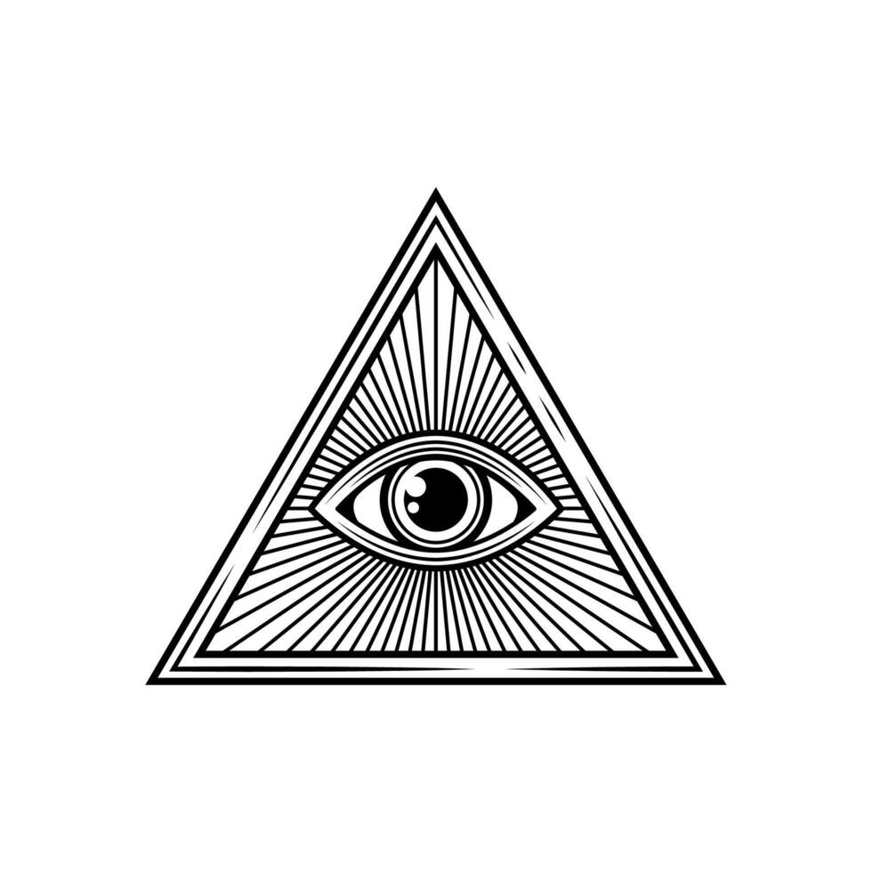 Magic eye in pyramid shape evil protection amulet vector
