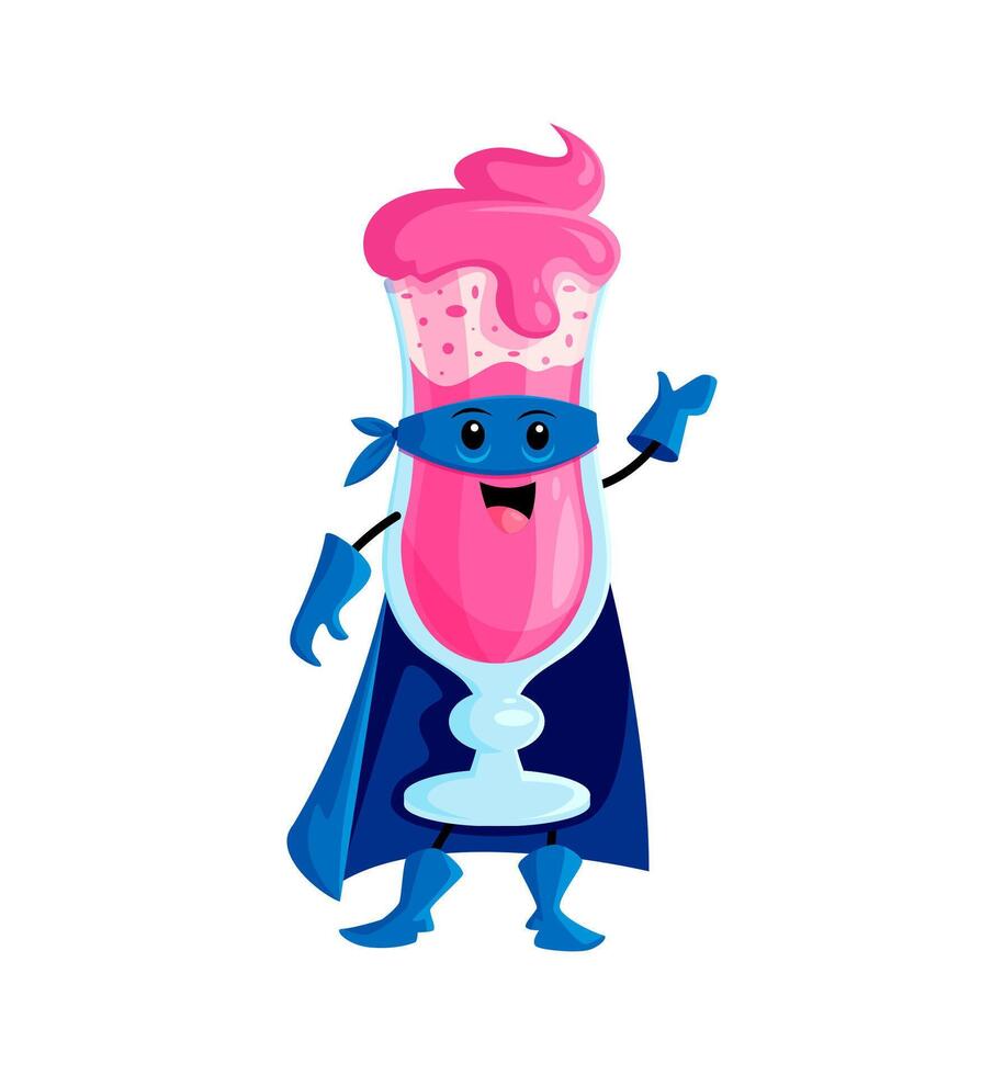Cartoon fast food smoothie drink hero character vector