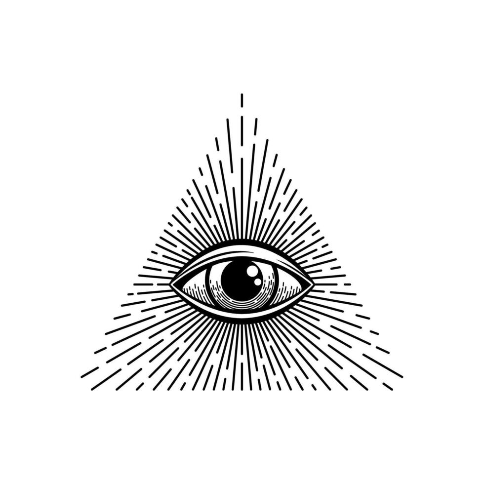 Evil protection magic eye mason pyramid triangle vector