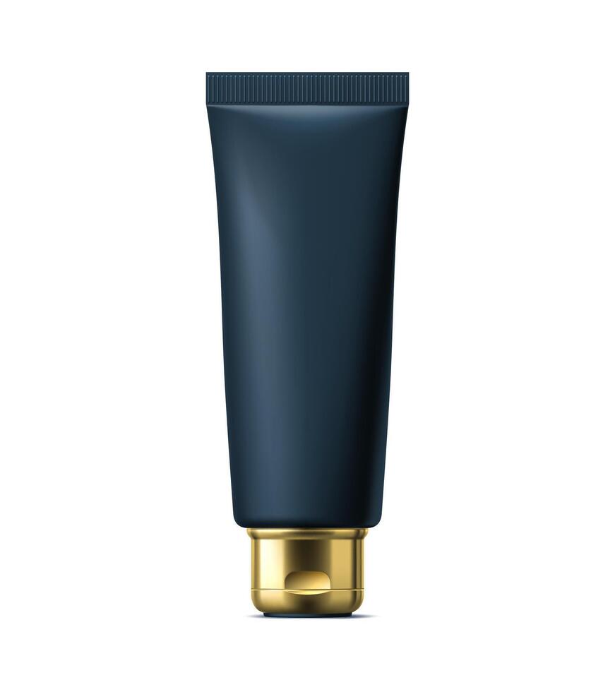 Realistic black cosmetics tube face or hand cream vector