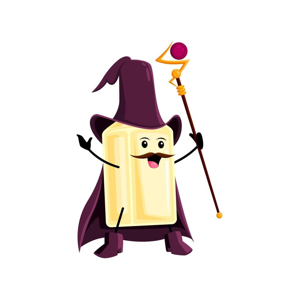 Cartoon Halloween tequila wizard or mage character vector