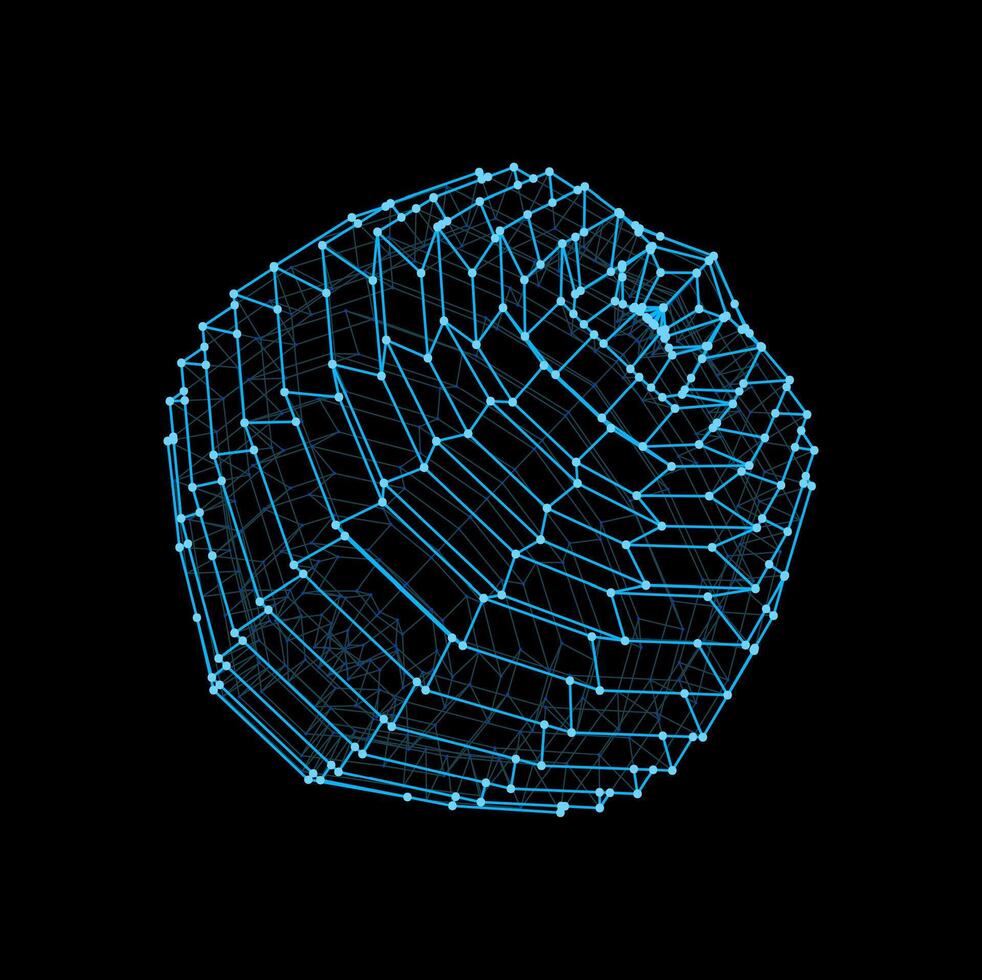 3d futuristic sphere and ball polygonal shape vector