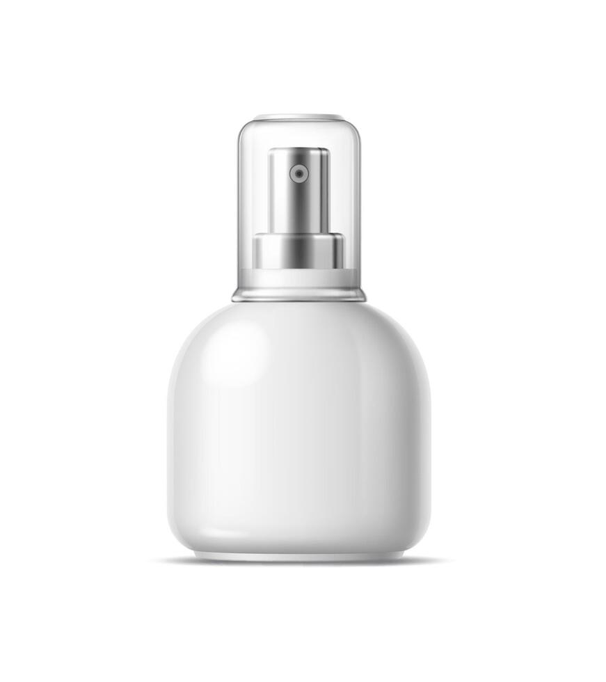 Realistic cosmetics product bottle, sprayer flask vector