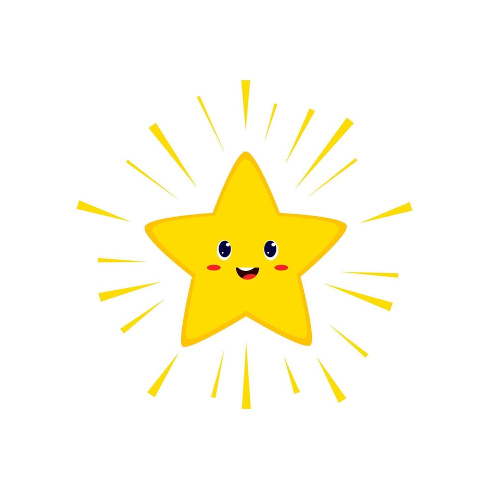 Shining star cartoon weather character personage vector