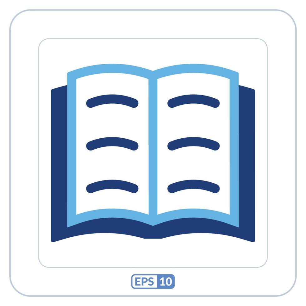 Open book icon. Open book color symbol vector