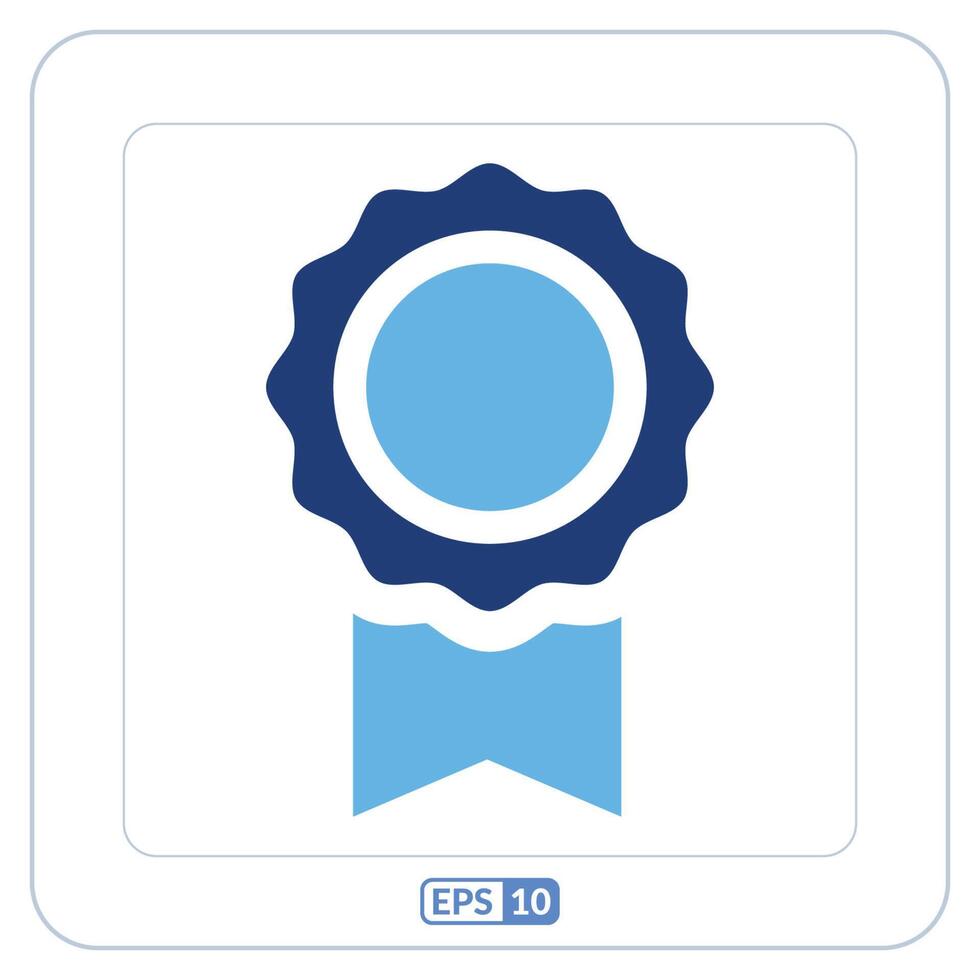 Award badge icon. Ribbon badge symbol vector
