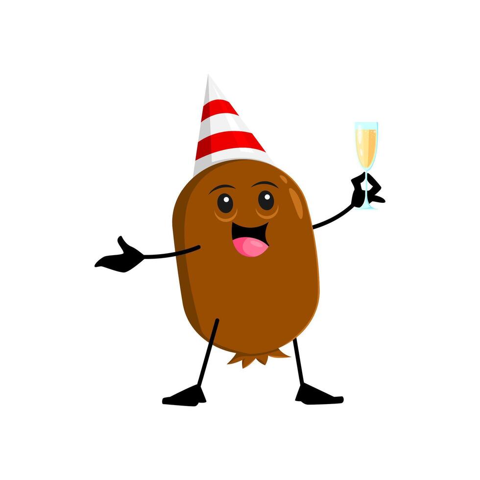 Cartoon cheerful Christmas holiday kiwi fruit vector