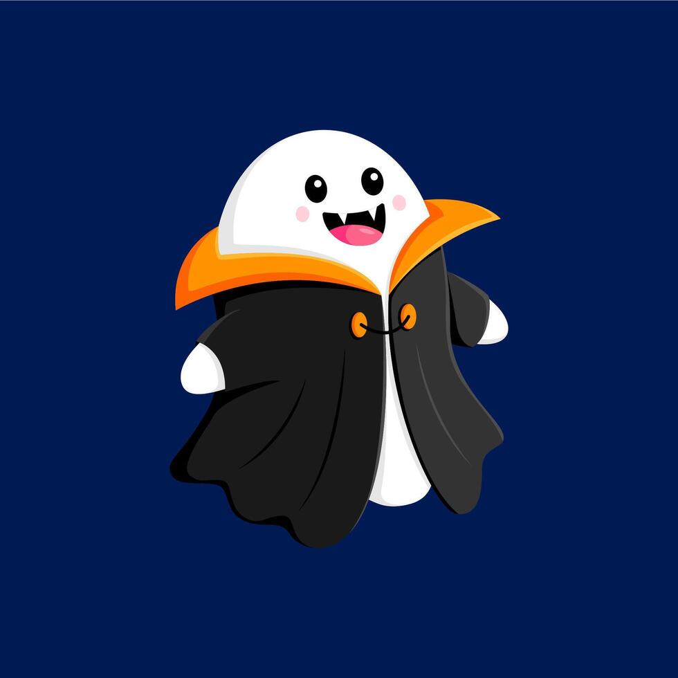 Cartoon Halloween kawaii ghost vampire Dracula vector