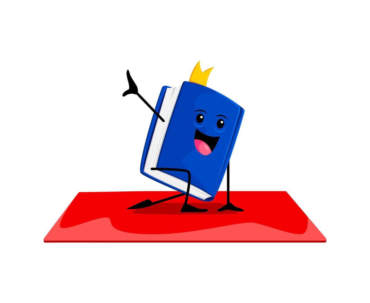 Cartoon textbook school supply character on yoga vector