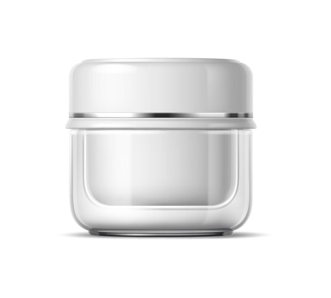 Realistic cream cosmetic product plastic container vector