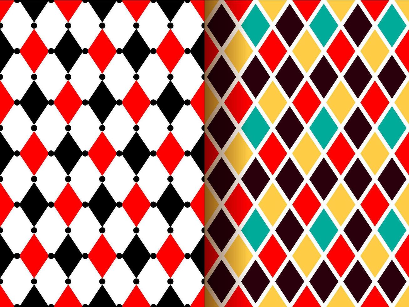Circus harlequin clown carnival seamless patterns vector