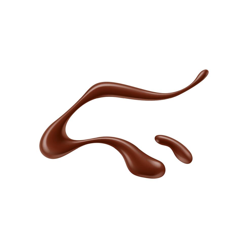 Chocolate sauce syrup drop, splash, liquid delight vector