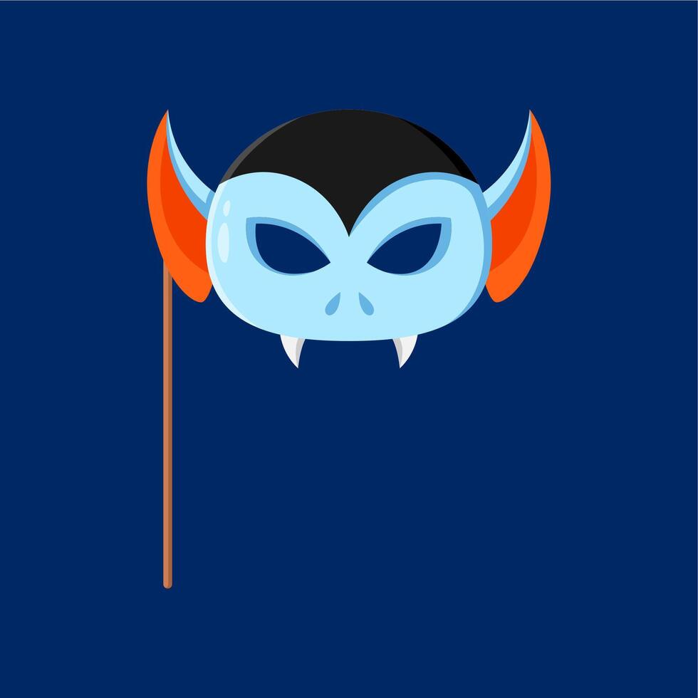 Cartoon Halloween vampire photo booth mask, prop vector