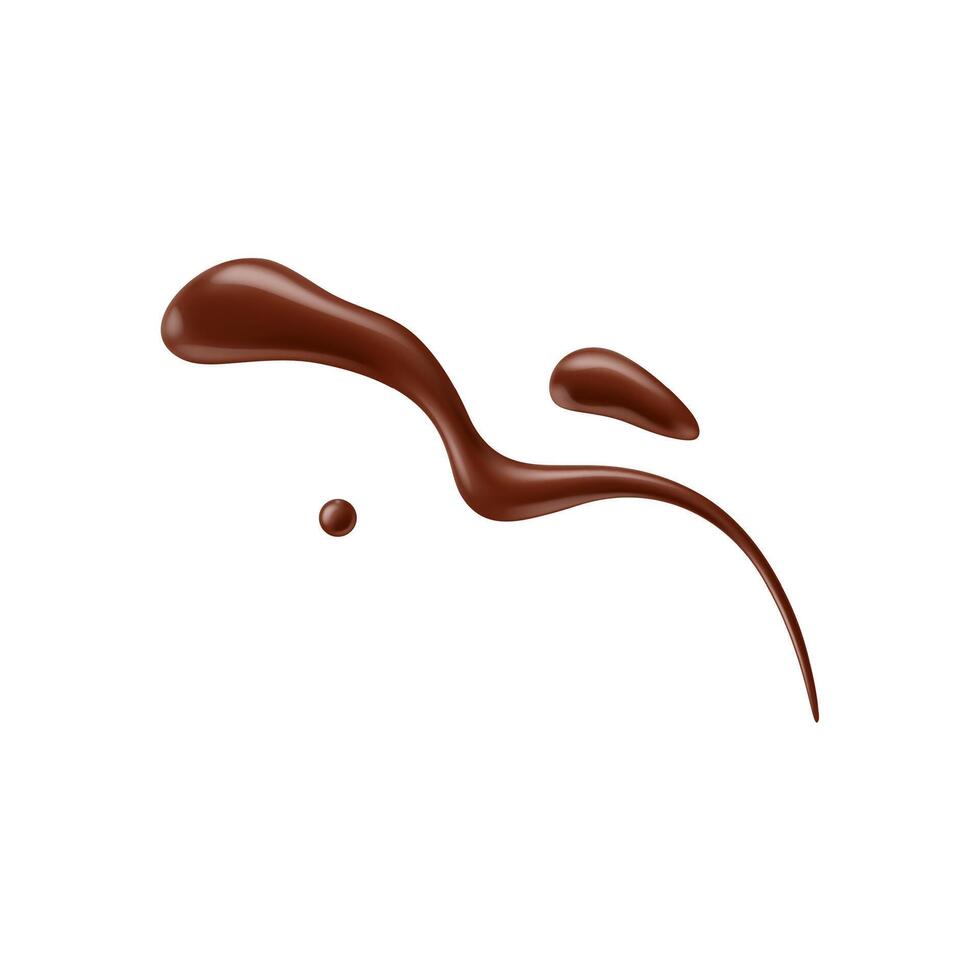 Chocolate sauce syrup drop, temptation delight vector