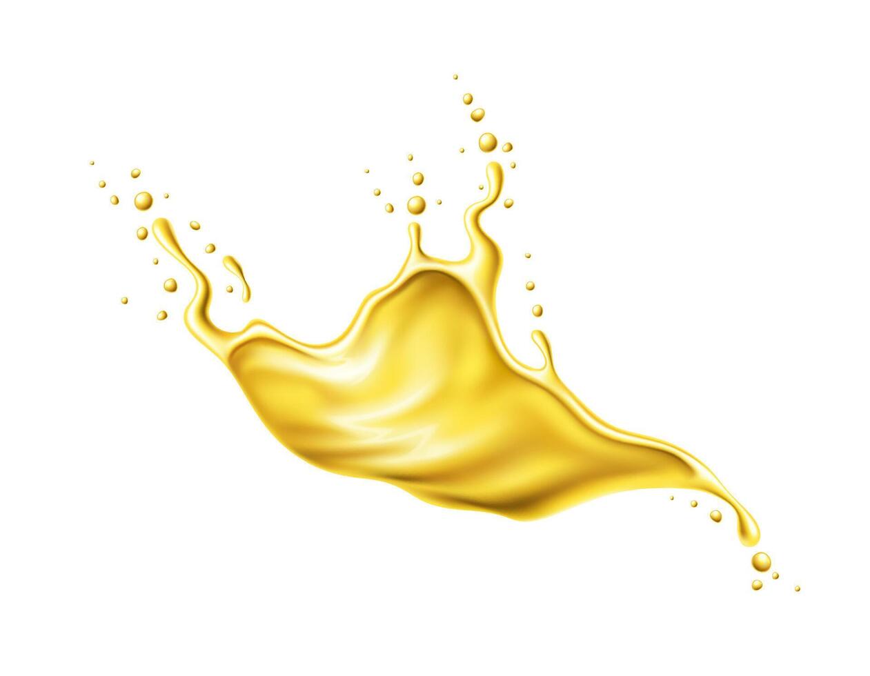 Oil wave flow splash, isolated 3d liquid vector