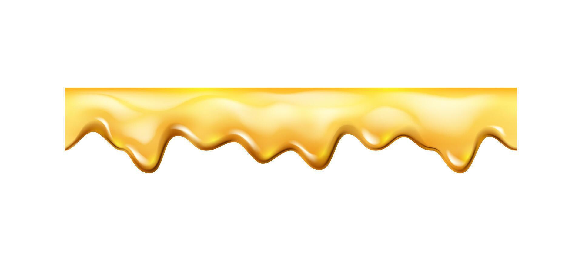 Melting honey liquid, juice or caramel dripping vector