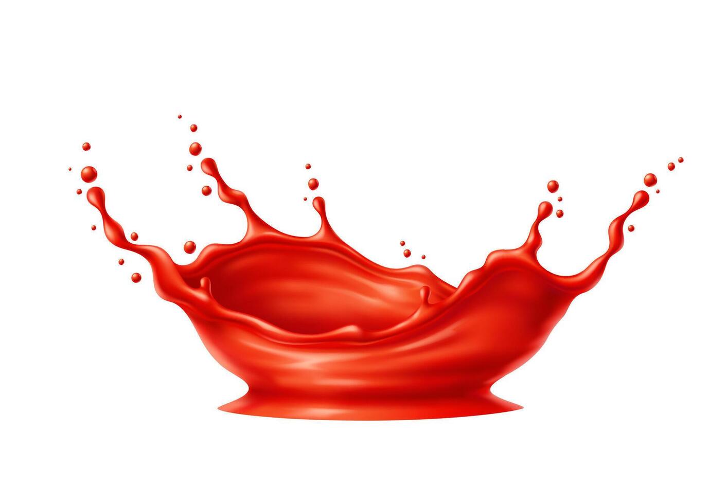 Tomato red juice or ketchup sauce corona splash vector