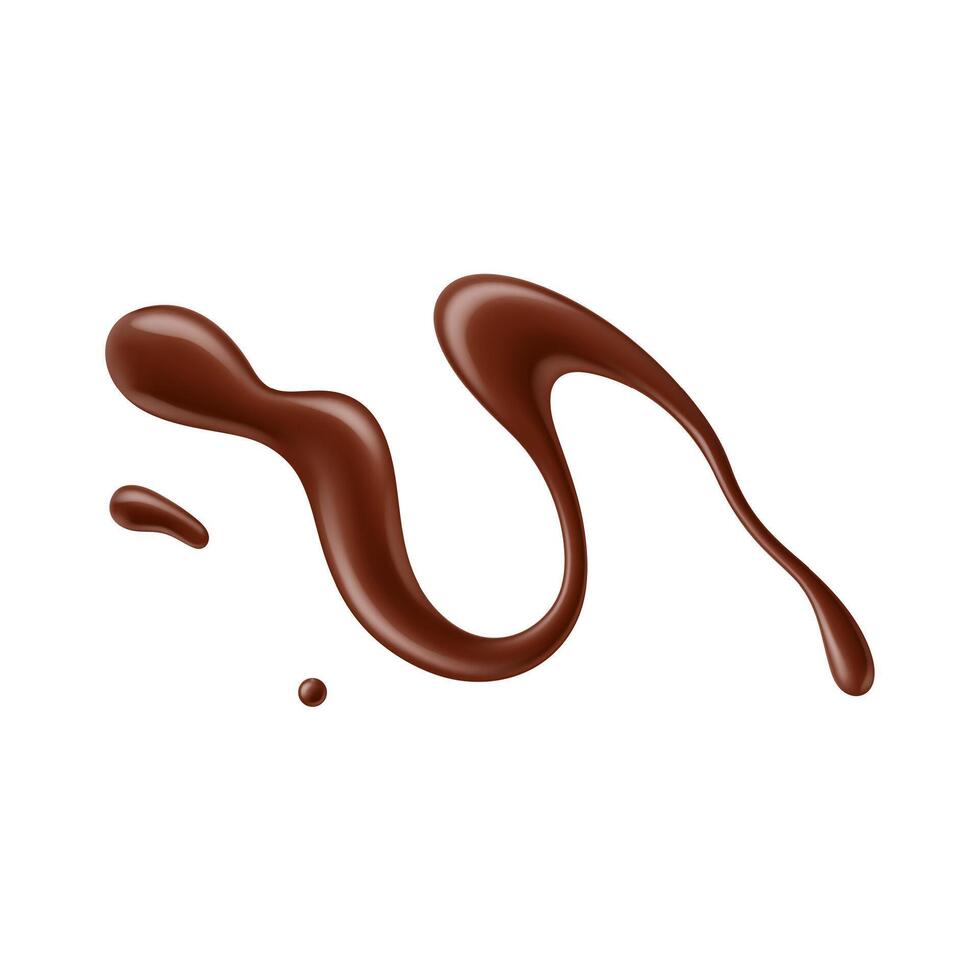 Chocolate sauce or syrup drops of splash and stain vector