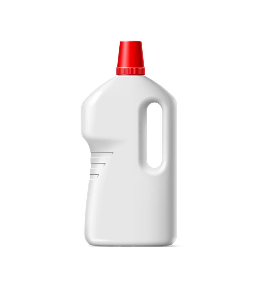 Detergent bottle, liquid soap package 3d mockup vector