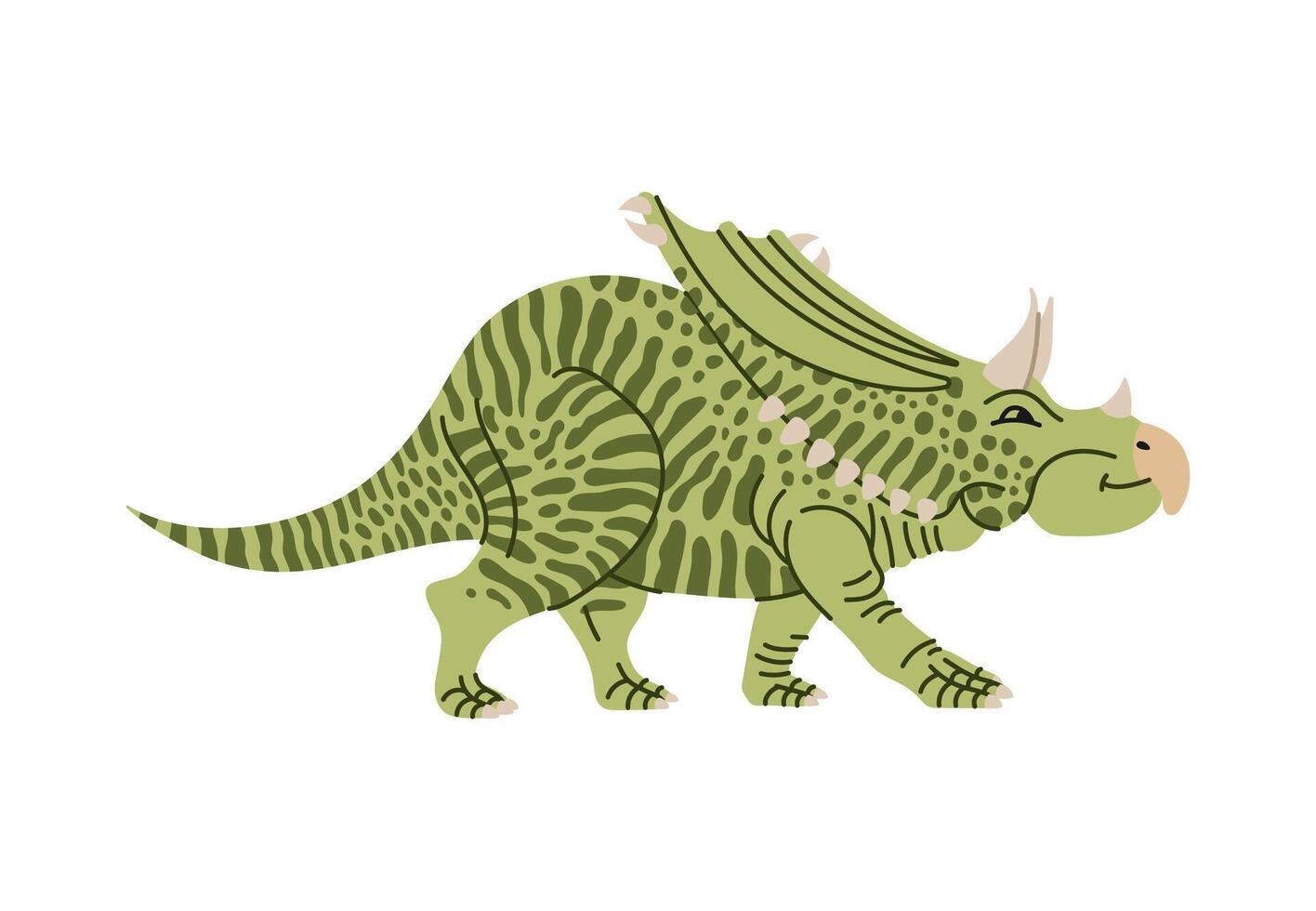 Chasmosaurus dinosaur cartoon character, reptile vector
