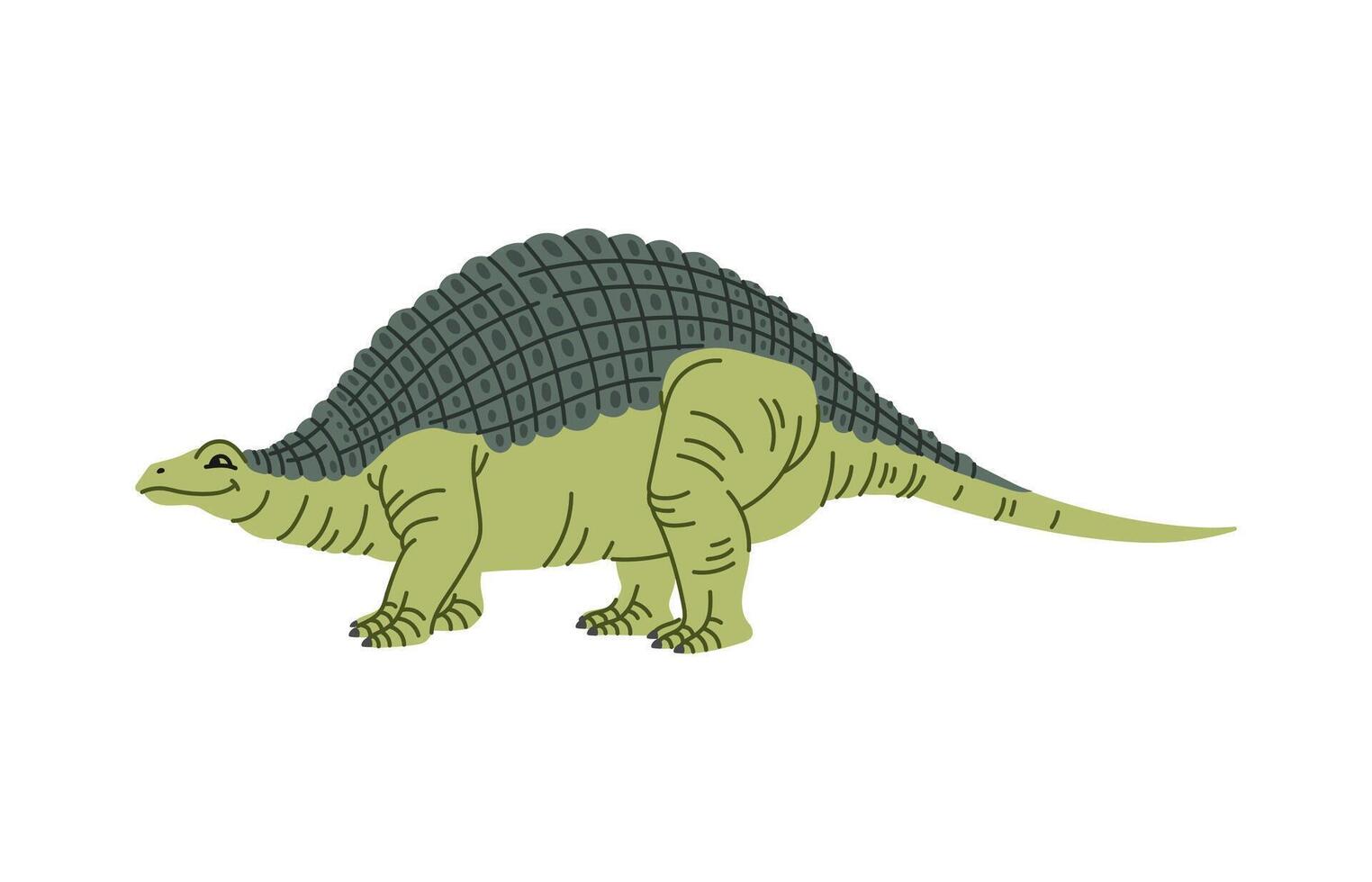 Cartoon dinosaur, Nodosaurus reptile character vector