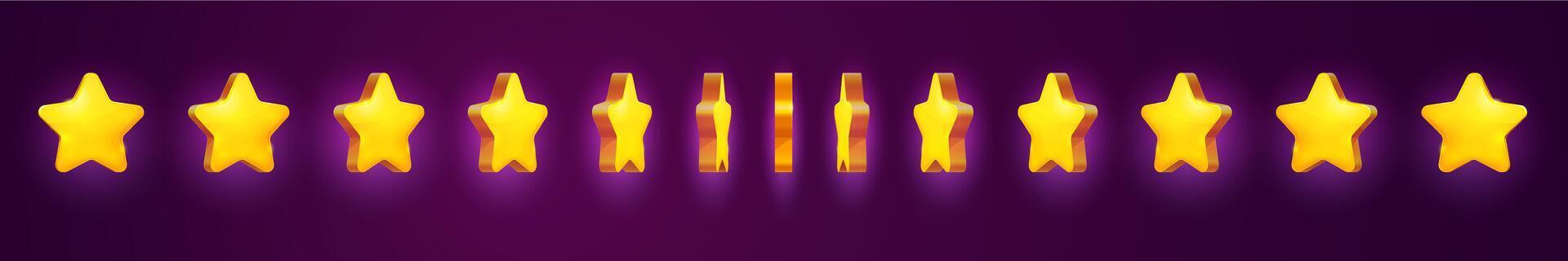 Arcade game star animation rotate sequence frame vector