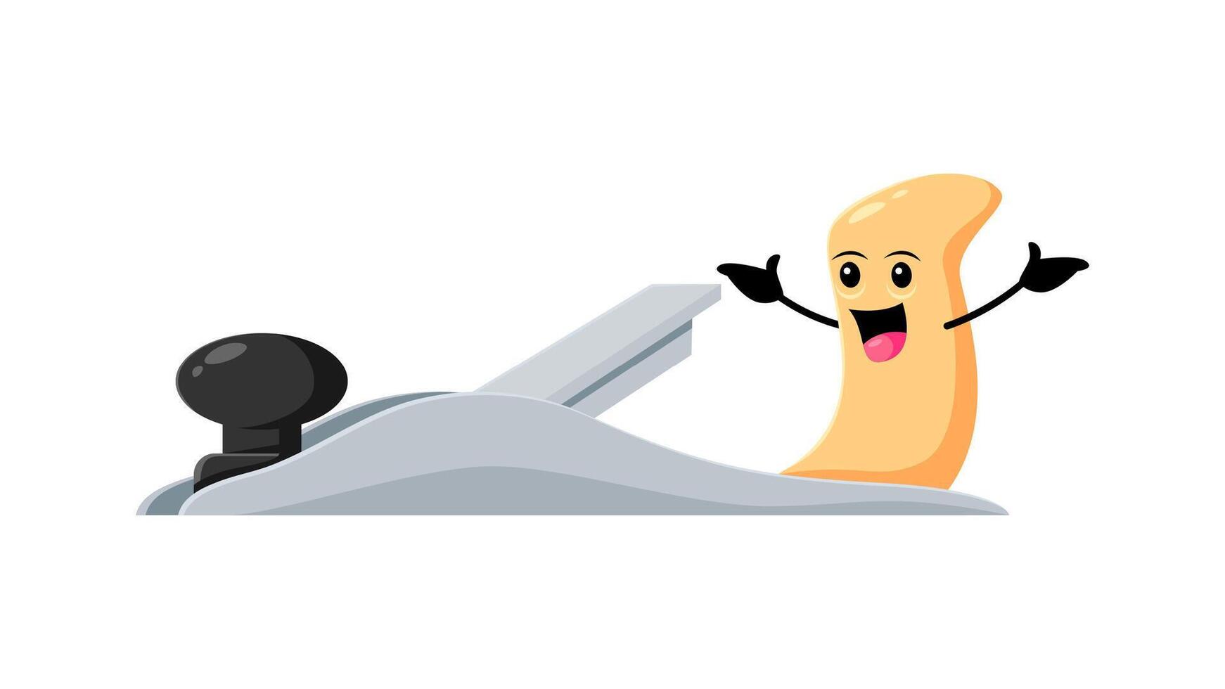 Cartoon funny plane carpentry tool character vector