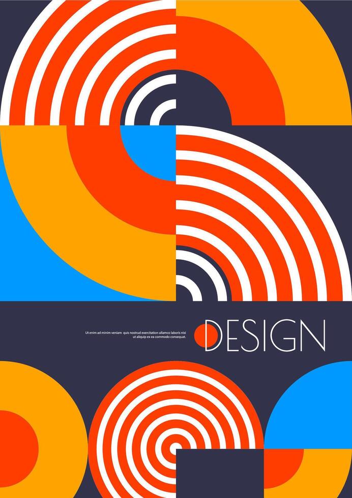 Modern business poster abstract geometric pattern vector