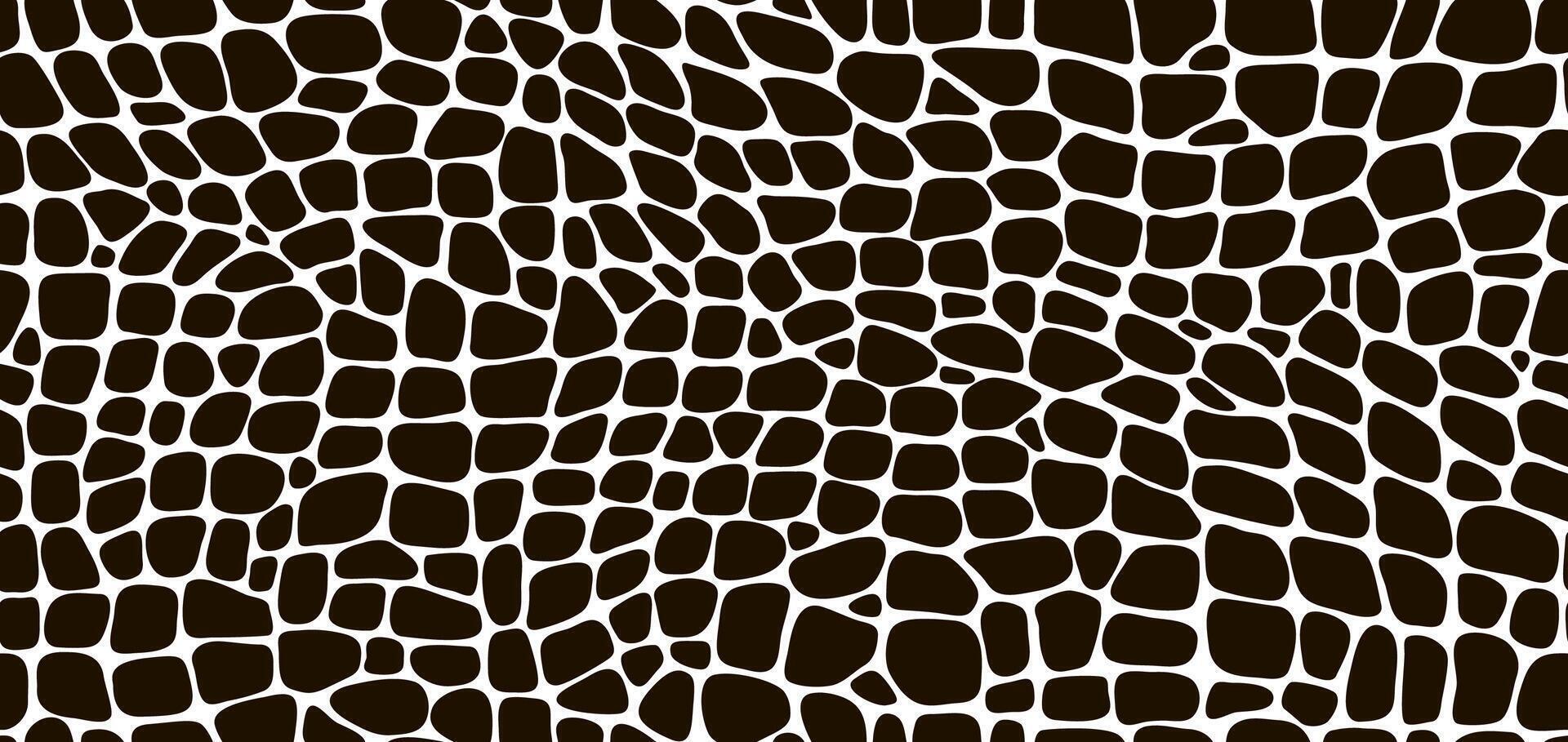 Snake reptile, dinosaur or crocodile leather, skin vector