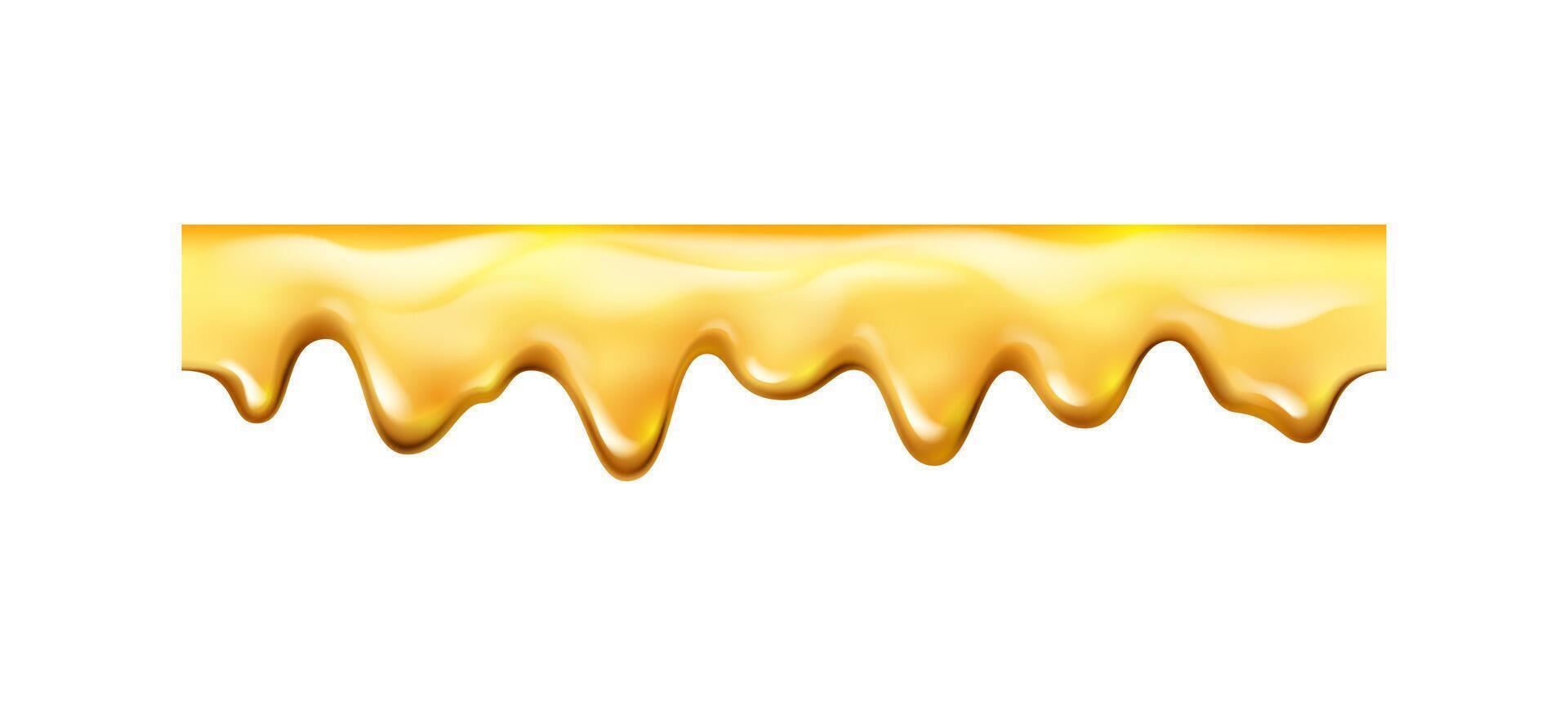 Sticky sweet honey liquid, dripping caramel or oil vector