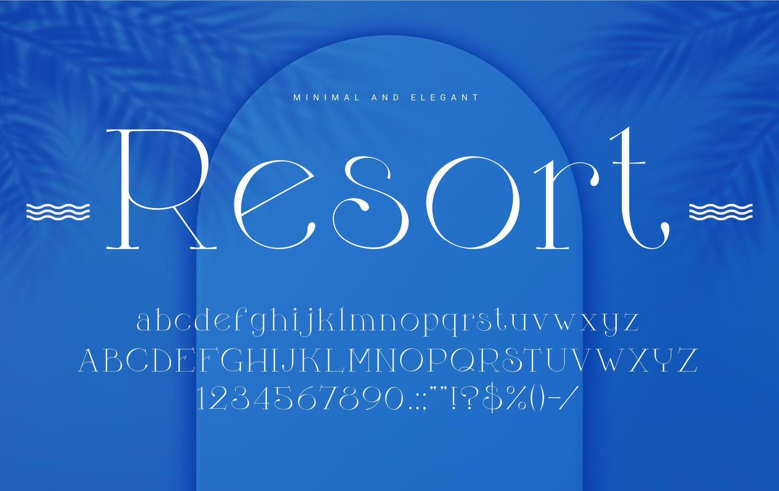 Marine elegant font, glamour type, luxury typeface vector