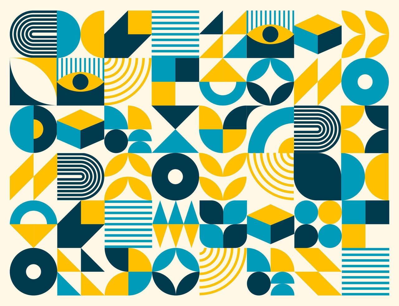 Modern turquoise, yellow, dark pattern background vector