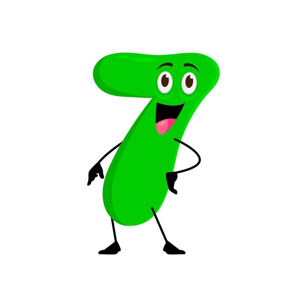 Emoji of happy number-7 in pink color vector or color