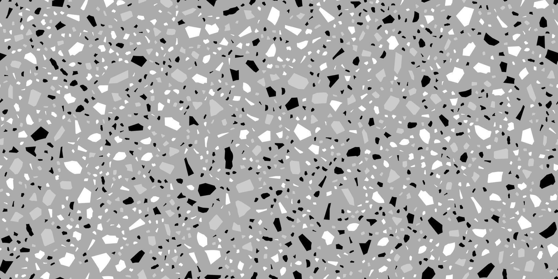 Black, white grey terrazzo ceramic tile background vector