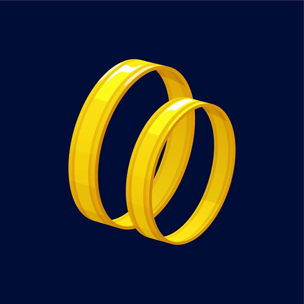 Cartoon wedding rings for bride and groom vector