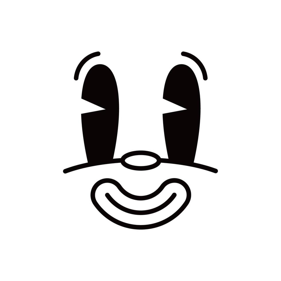 Groovie cartoon comical face emotion expression vector