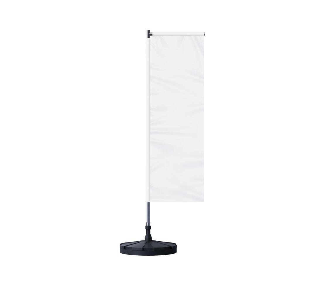 Realistic banner stand, beach flag 3d blank mockup vector