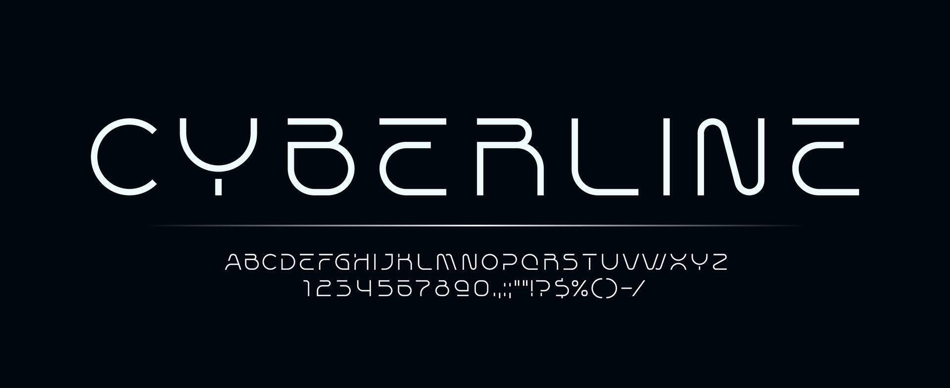 Science tech font, cyber typeface, digital ABC vector