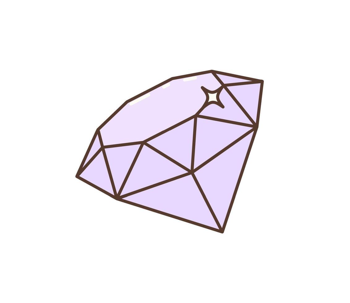Groovy retro cartoon hippie gemstone diamond vector