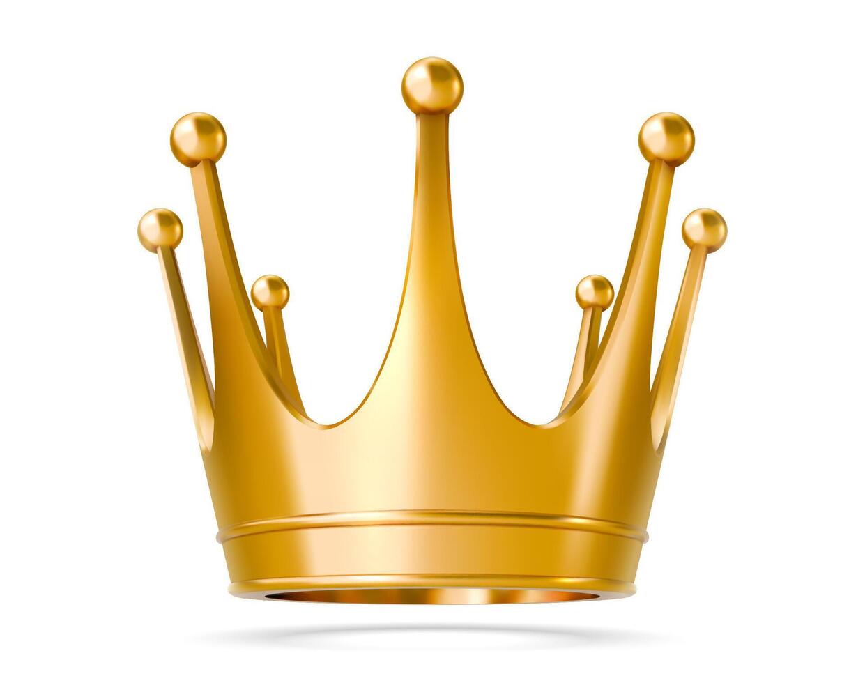 3d realistic king or queen golden royal crown vector
