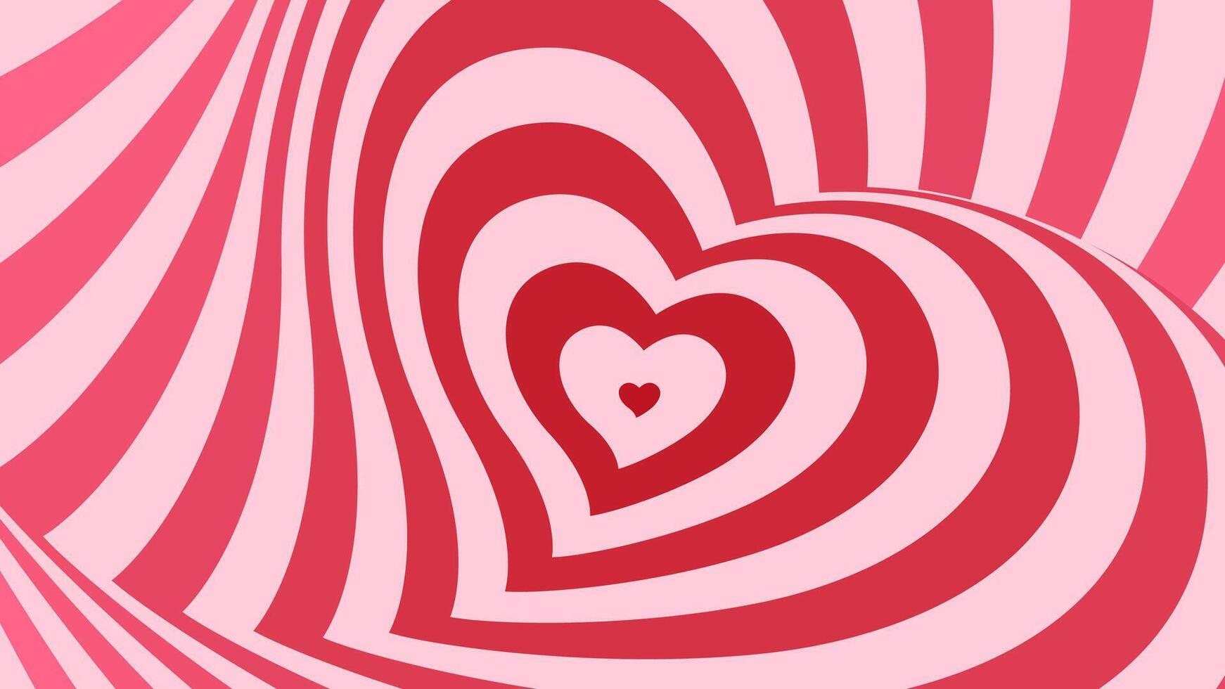 Heart tunnel romantic love distorted background vector