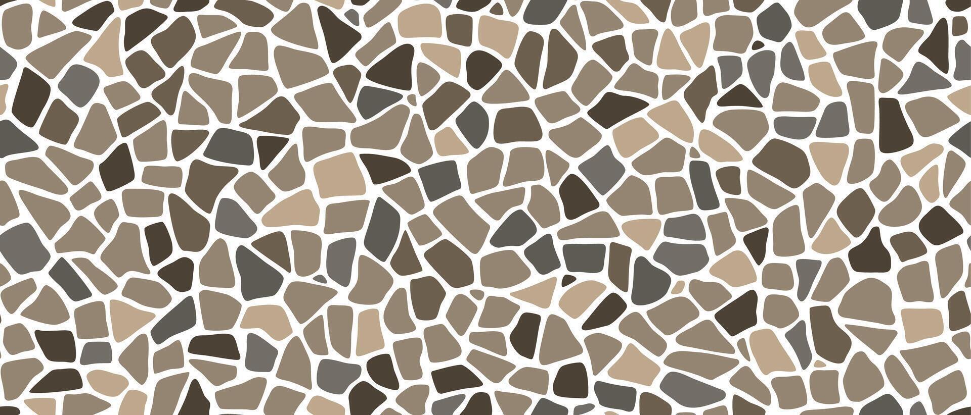 Mosaic pebble stone ground pattern tile background vector